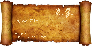 Major Zia névjegykártya